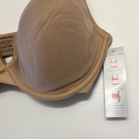 ThirdLove Bra 24/7 Classic Nude Mesh Overlay Bra 34F - Picture 4 of 7